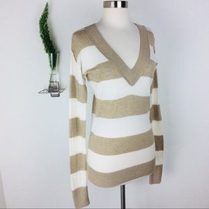 Mossimo Supply Co. Pretty Striped V-Neck Top (XS)